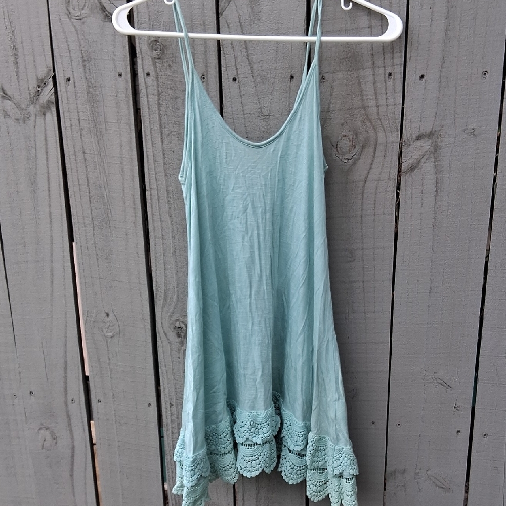 Freshman Asymmetrical Ruffled Green Camisole